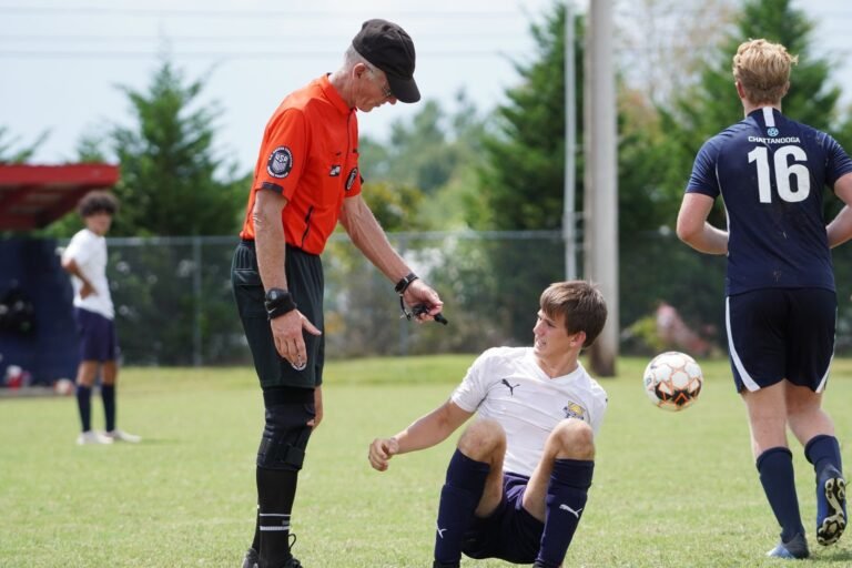 Árbitro de futebol em campo, durante partida entre Brasil e Escócia na Copa do Mundo